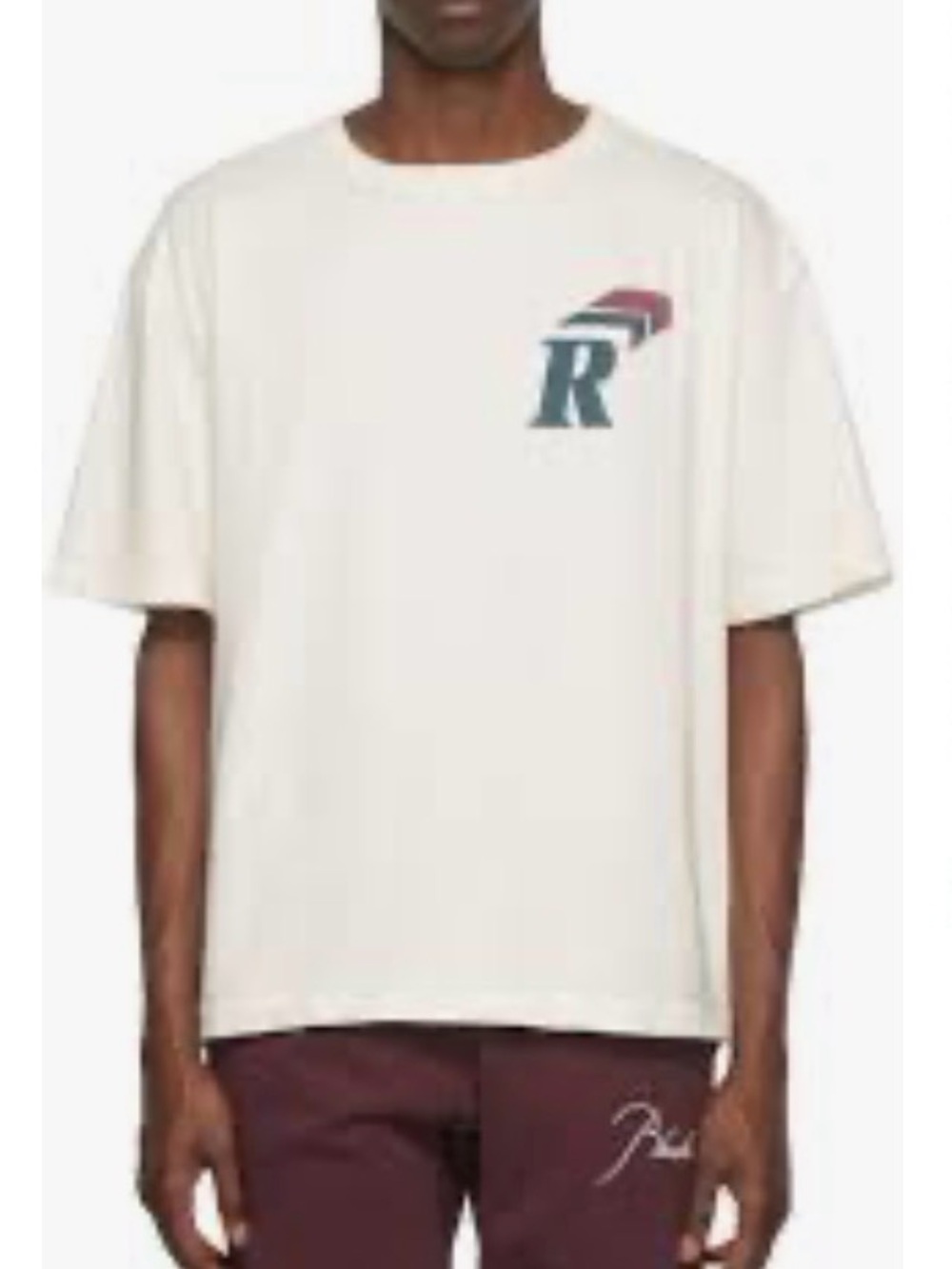 Authentic RHUDE Chevron "R" Logo Graphic Print T-Shirt White Men’s Size Medium